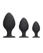 Load image into Gallery viewer, Shots Ouch Swirled Butt Plug Set - Black

