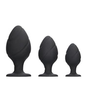 Afbeelding laden in Galerijviewer, Shots Ouch Swirled Butt Plug Set - Black
