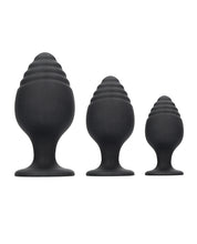 Carica l&#39;immagine nel visualizzatore Galleria, Shots Ouch Rippled Butt Plug Set - Black
