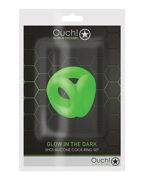 Glow-in-the-Dark Bondage Cock Ring and Ball Strap