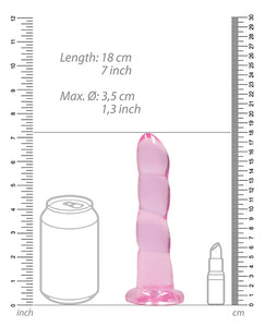 Shots Realrock Crystal Clear Non Realistic 7" Dildo - Pink
