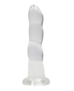 Shots Realrock Crystal Clear 7" Rippled Dildo - Transparent