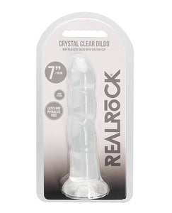 Shots Realrock Crystal Clear 7" Rippled Dildo - Transparent