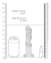 Load image into Gallery viewer, Shots Realrock Crystal Clear 7&quot; Rippled Dildo - Transparent
