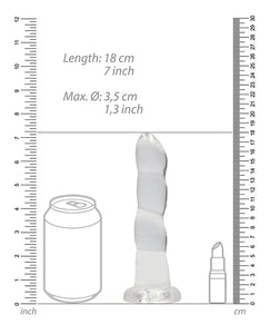 Shots Realrock Crystal Clear 7" Rippled Dildo - Transparent