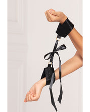 Load image into Gallery viewer, Satin Elastic Cuffs D-ring &amp; Satin Ribbon Tie O/s
