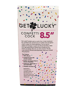 Get Lucky 8.5" Real Skin Confetti Cock - Multi Color