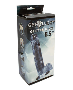 Get Lucky 8.5" Real Skin Glitter Dick - Clear