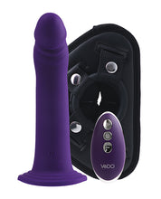 Load image into Gallery viewer, Vedo Diki Rechargeable Vibrating Dildo W-harness - Deep Purple
