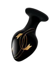 Load image into Gallery viewer, Secret Kisses Handblown Glass Plug - Black/gold
