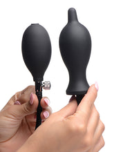 Load image into Gallery viewer, Master Series Dark Inflator Inflatable Silicone Anal Plug - Black
