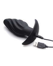 Load image into Gallery viewer, Thump It Kinetic Thumping 7x Swirled Anal Plug - Black
