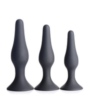 Load image into Gallery viewer, Master Series Triple Tapered Silicone Anal Trainer - Black Set Of 3
