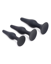 Load image into Gallery viewer, Master Series Triple Tapered Silicone Anal Trainer - Black Set Of 3
