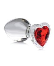 Load image into Gallery viewer, Booty Sparks Red Heart Gem Glass Anal Plug
