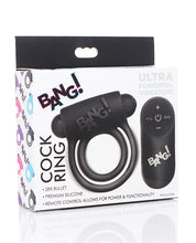 Load image into Gallery viewer, Bang! Vibrating Cock Ring &amp; Bullet W/remote Control
