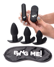 Załaduj obraz do przeglądarki galerii, Bang! Backdoor Adventure Remote Control 3 Piece Butt Plug Vibe Kit - Black
