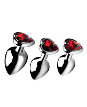 Load image into Gallery viewer, Booty Sparks Red Heart Gem Anal Plug Set
