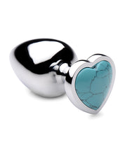 Load image into Gallery viewer, Booty Sparks Gemstones Turquoise Heart Anal Plug

