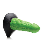Load image into Gallery viewer, Creature Cocks Radioactive Reptile Thick Scaly Silicone Dildo - Green-black
