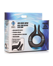 Load image into Gallery viewer, Trinity Men 10x Cock Viper Dual Stimulation Silicone Cock Ring - Black
