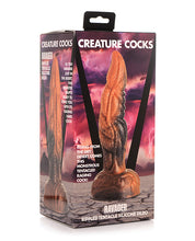Load image into Gallery viewer, Creature Cocks Ravager Rippled Tentacle Silicone Dildo - Orange-black
