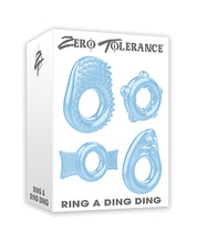 Load image into Gallery viewer, Zero Tolerance Ring A Ding Ding Set Of 4 Cock Rings - Blue
