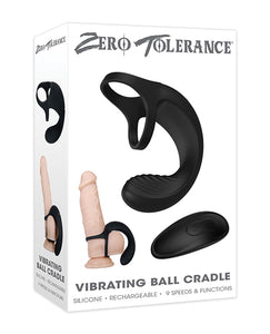 Cuna de bola vibratoria Zero Tolerance con control remoto - Negro