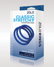 Load image into Gallery viewer, Zolo Stretchy Silicone Cock Rings - Blue
